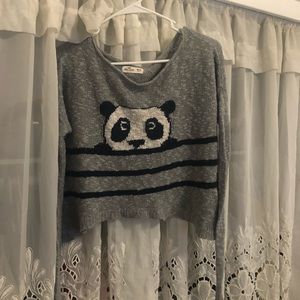 Cropped panda sweater